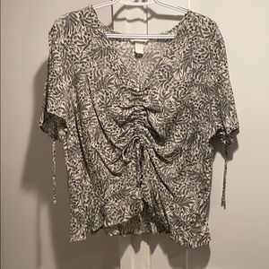 Black and White floral top